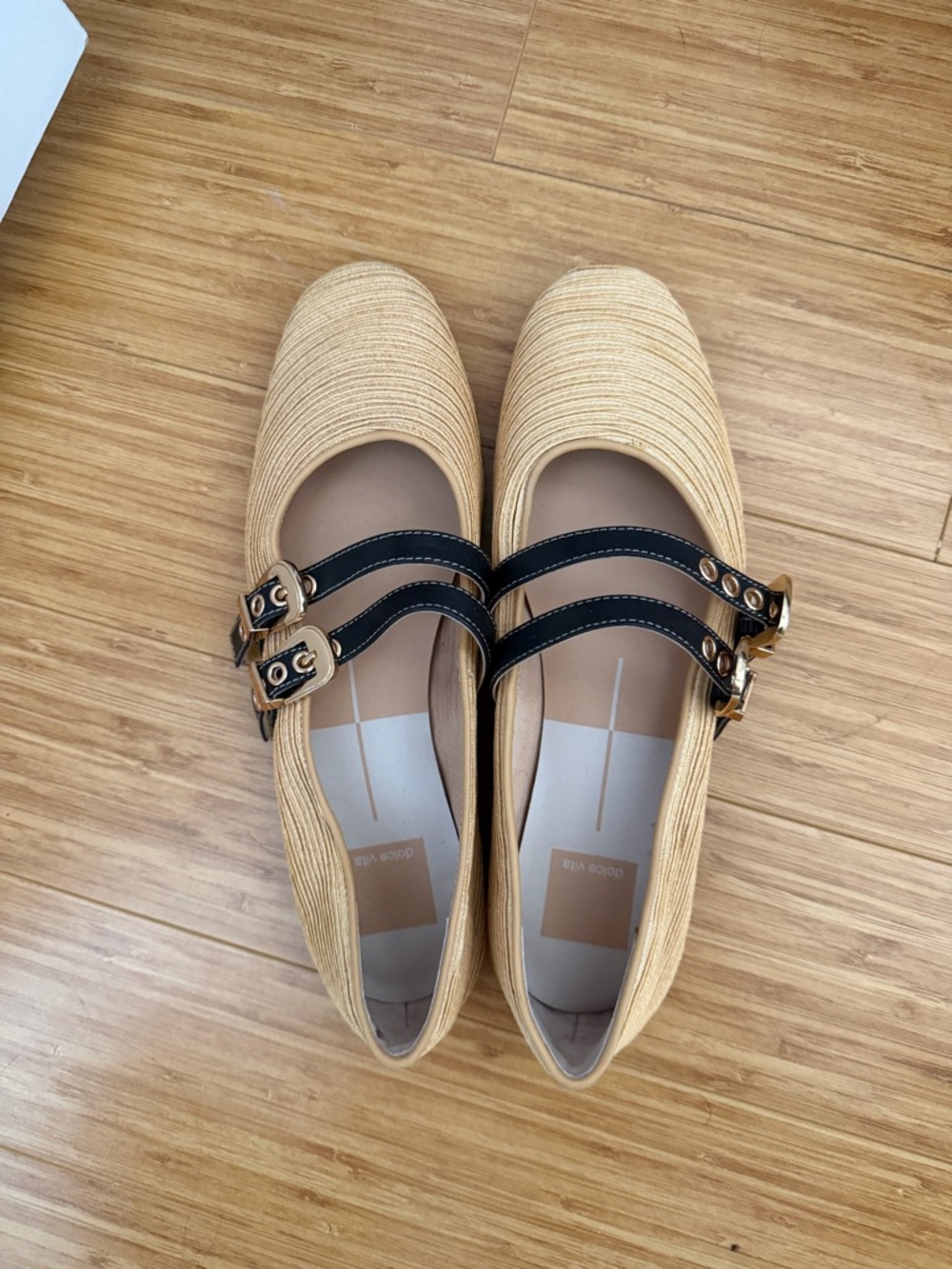 Dolce Vita Mary Jane Flats with Black Double Strap
